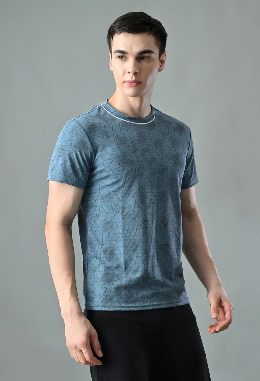 Jacquard Texture Round Neck T-Shirt (TCK 104 )