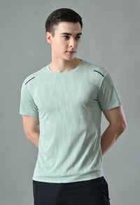 Jacquard Texture Round Neck T-Shirt ( TCK 103)
