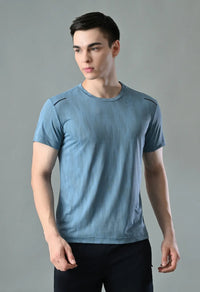 Jacquard Texture Round Neck T-Shirt ( TCK 103)