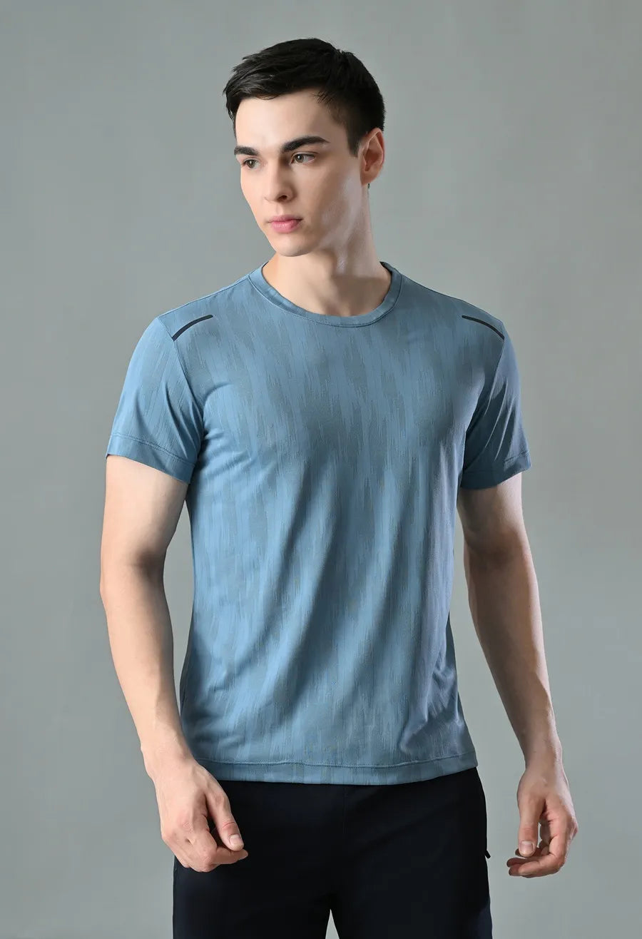 Jacquard Texture Round Neck T-Shirt (TCK 103)